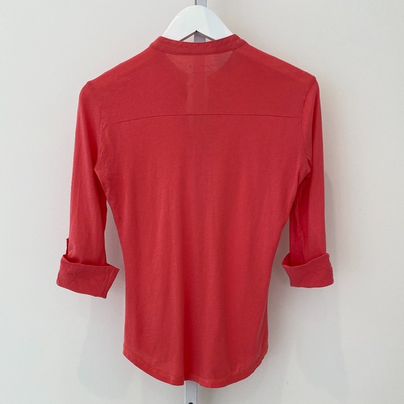 STEPHANIE B CORAL PIMA COTTON 3/4 SLEEVE T XS - Picture 7 of 14